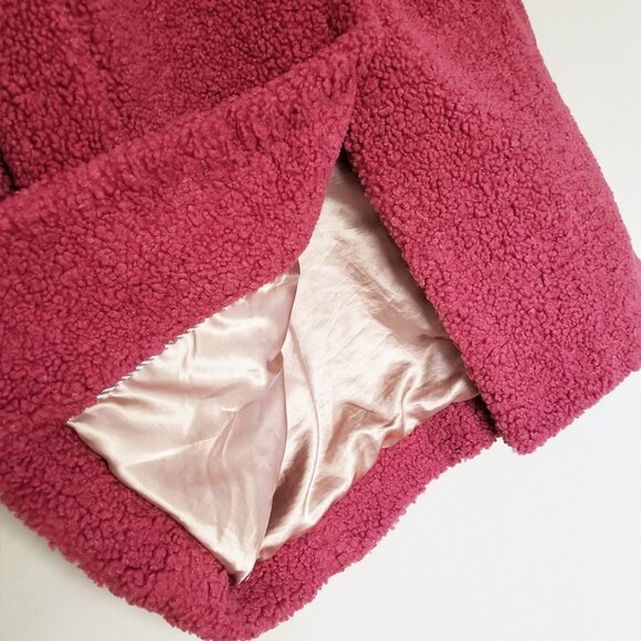 J. Crew Teddy Sherpa Topcoat Jacket Coat M Dried Rose Pink Romantic Preppy $248 - Picture 13 of 16